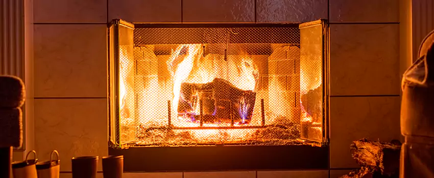 Mendota Hearth Landscape Fireplace Installation in North Amityville, New York