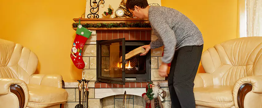 Rusted Metal Fireplace Restoration in North Amityville, New York